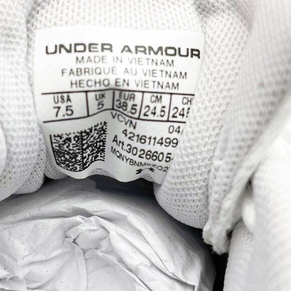 Under Armour Womens Glyde 2.0 RM Field Shoes US 7.5B EU 38.5 White Silver EUC - Picture 11 of 13